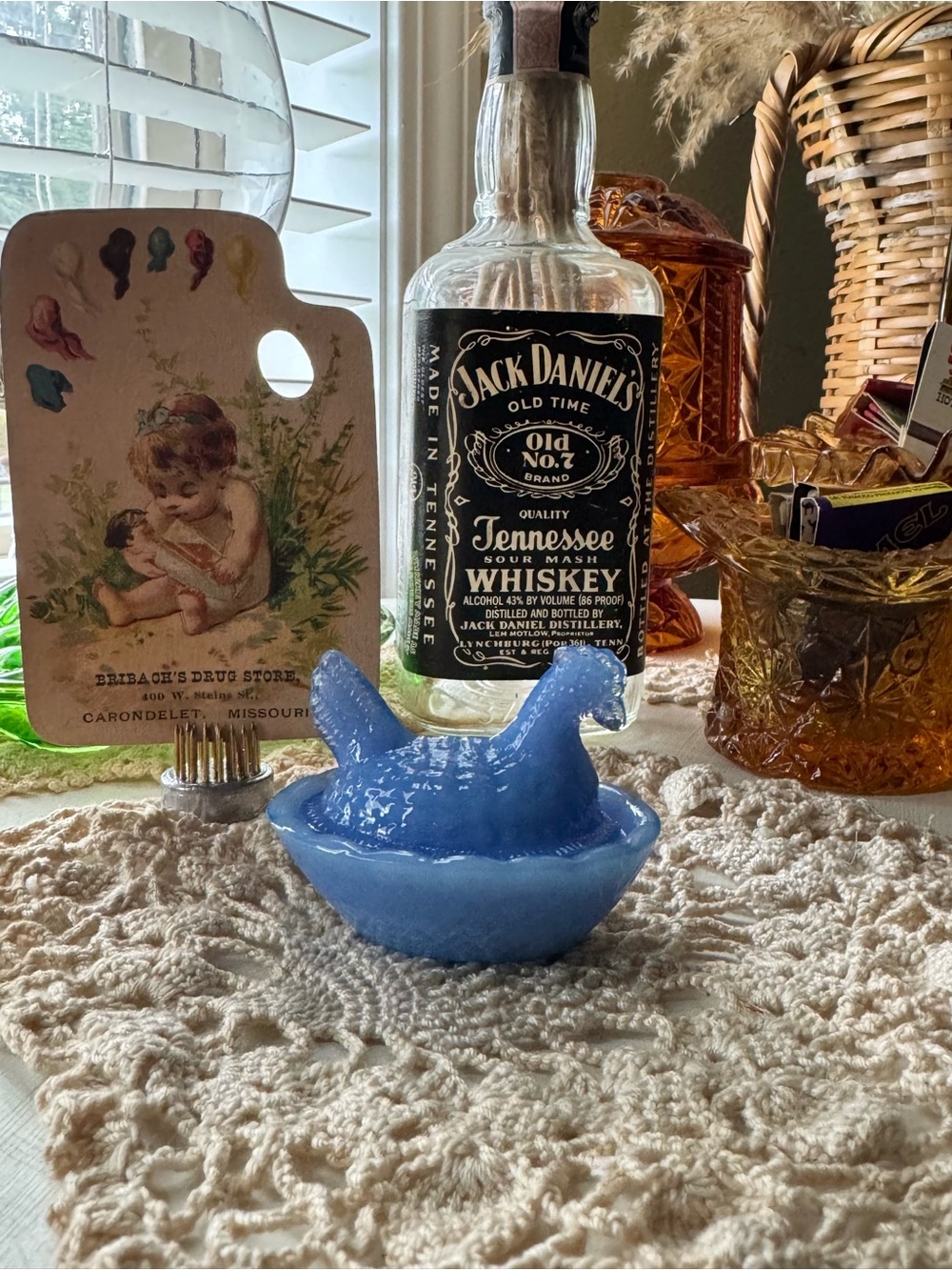 Periwinkle / Powder Blue Depression Glass Salt Cellar